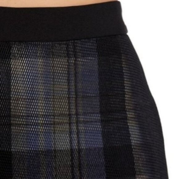 English Factory Mesh Overlay Plaid Pencil Skirt Black Size Small Nordstrom S NEW - Picture 2 of 8